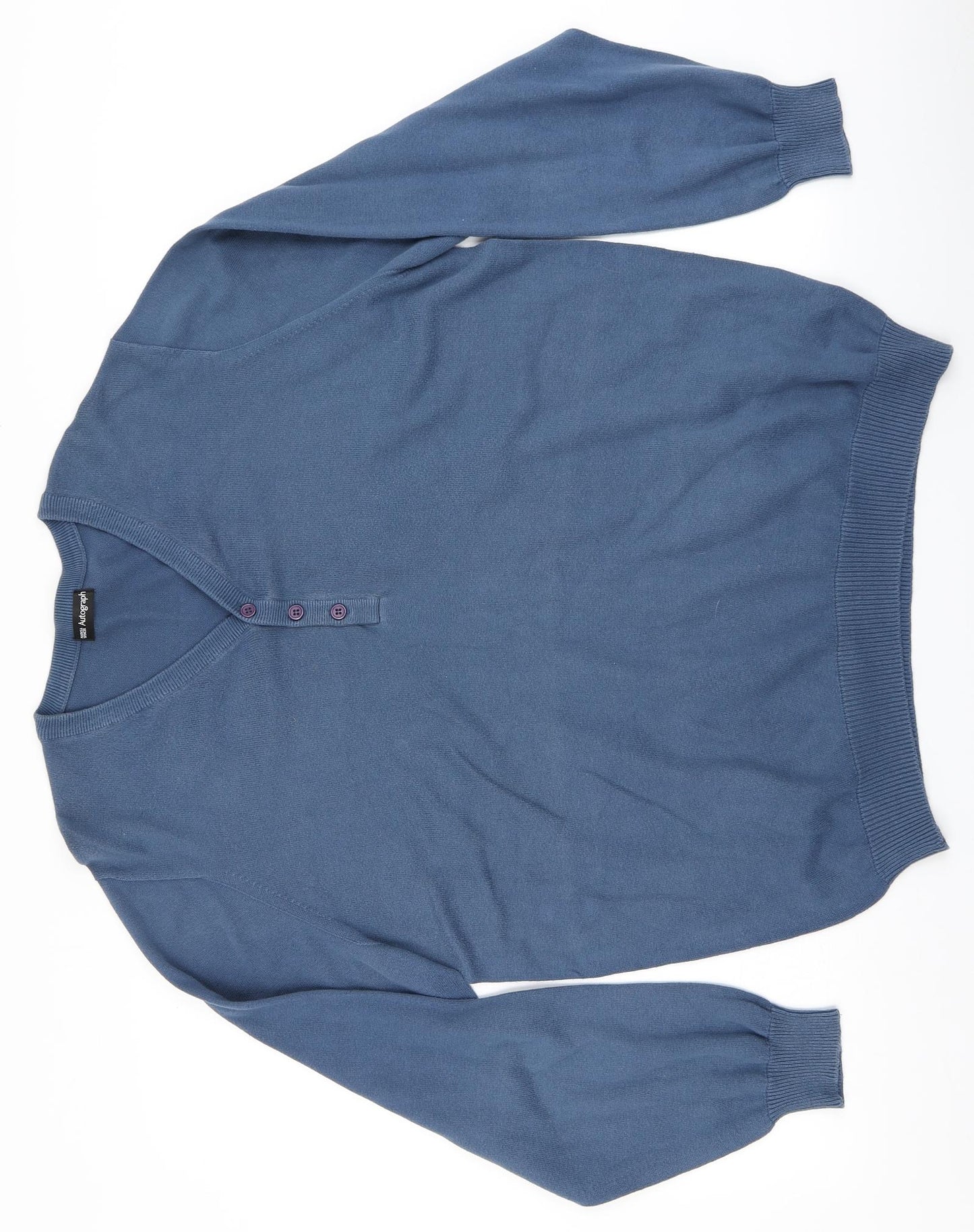 Marks and Spencer Mens Blue   Henley Jumper Size XL