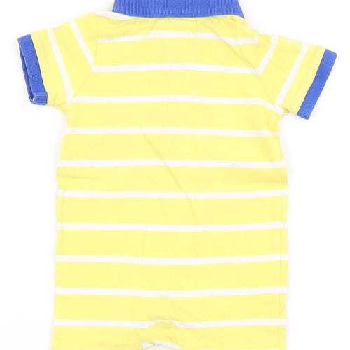 Ralph Lauren Boys White Striped  Romper One-Piece Size 0-3 Months