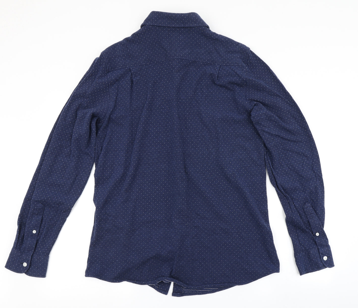 Springfield Mens Blue Polka Dot   Button-Up Size L
