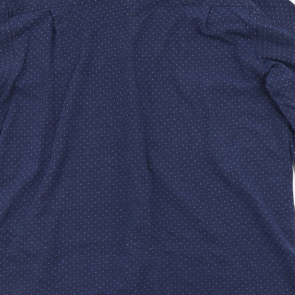Springfield Mens Blue Polka Dot   Button-Up Size L