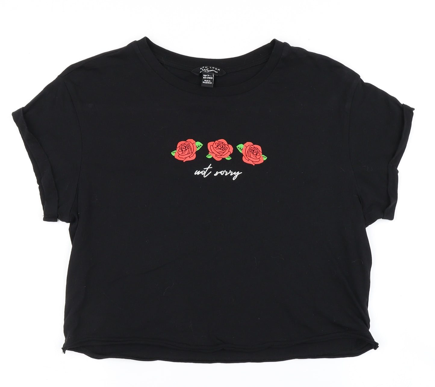 New Look Girls Black   Basic T-Shirt Size 14-15 Years