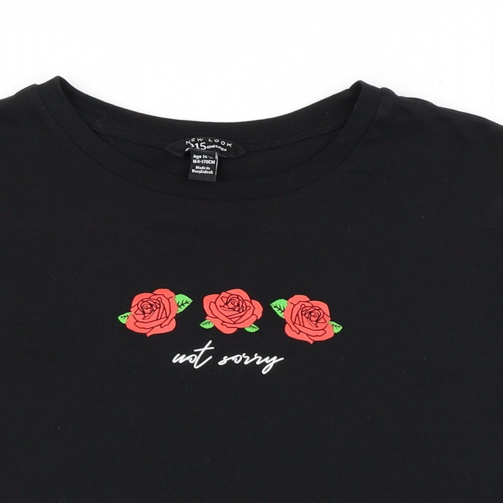 New Look Girls Black   Basic T-Shirt Size 14-15 Years