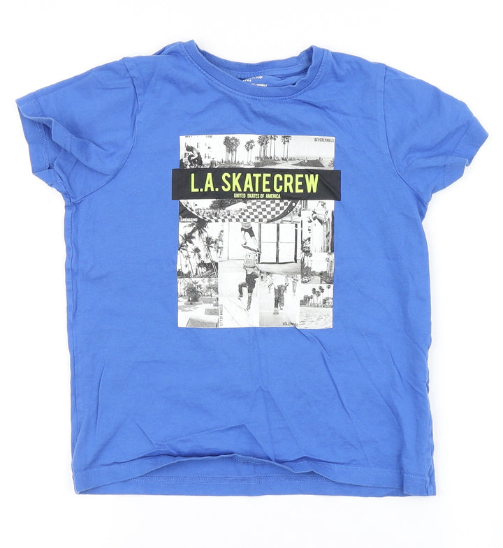Primark Boys Blue Basic T-Shirt Size 7-8 Years