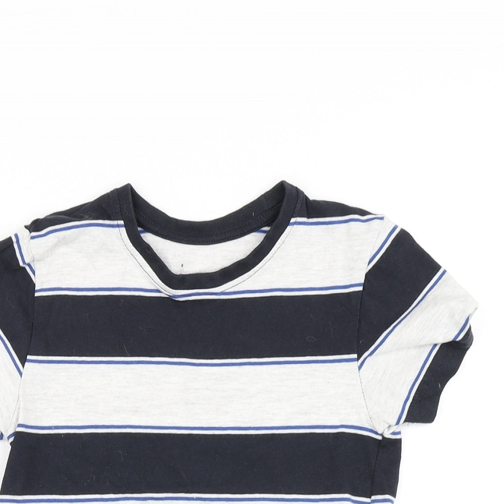 Primark Boys Ivory Striped  Basic T-Shirt Size 5-6 Years