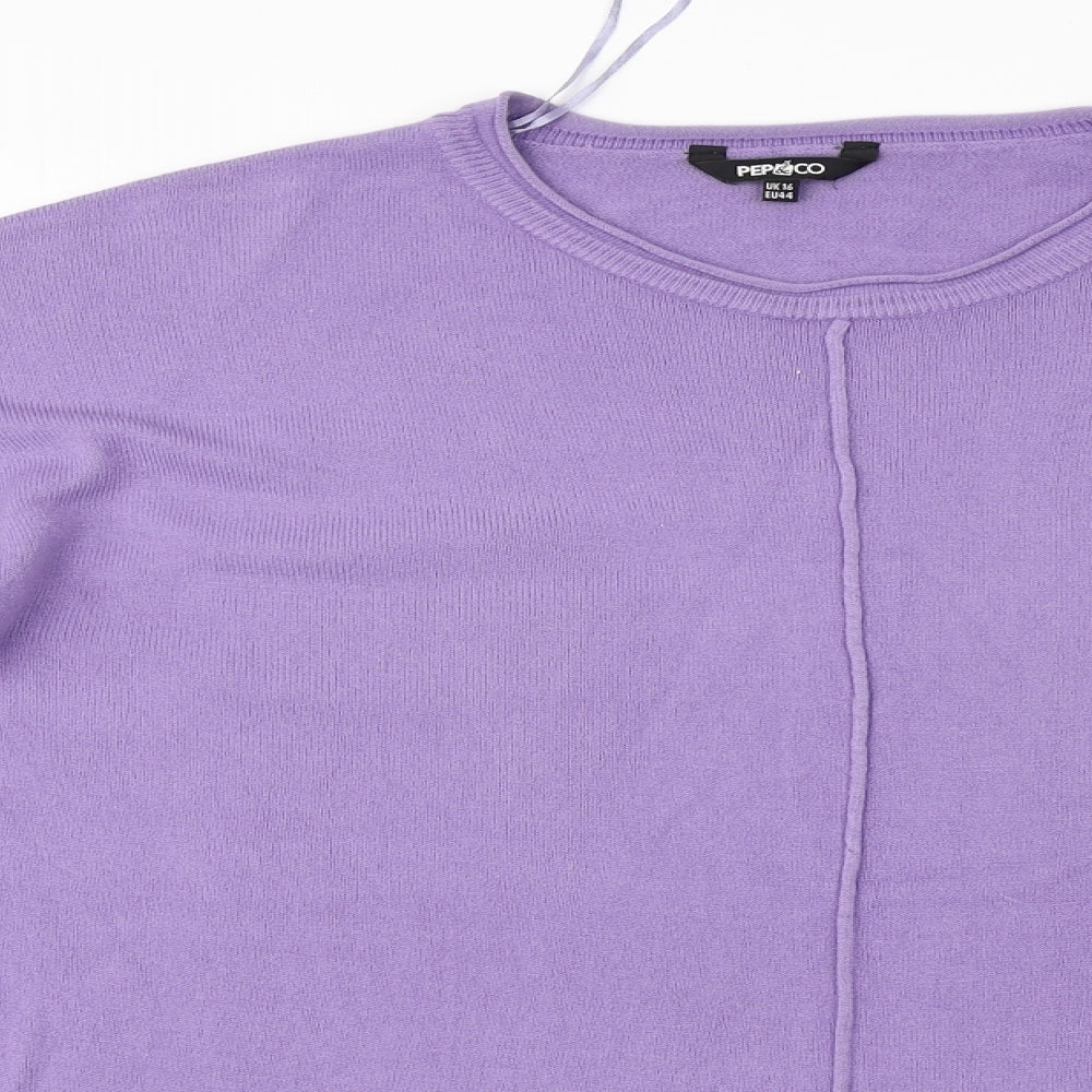 Pep and Co Womens Purple   Pullover Jumper Size 16