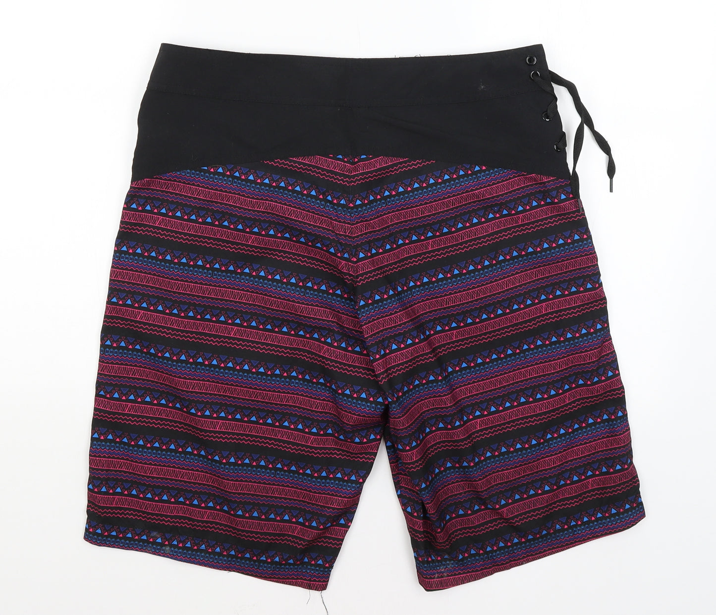 Hot Tuna Womens Black Geometric  Athletic Shorts Size 10