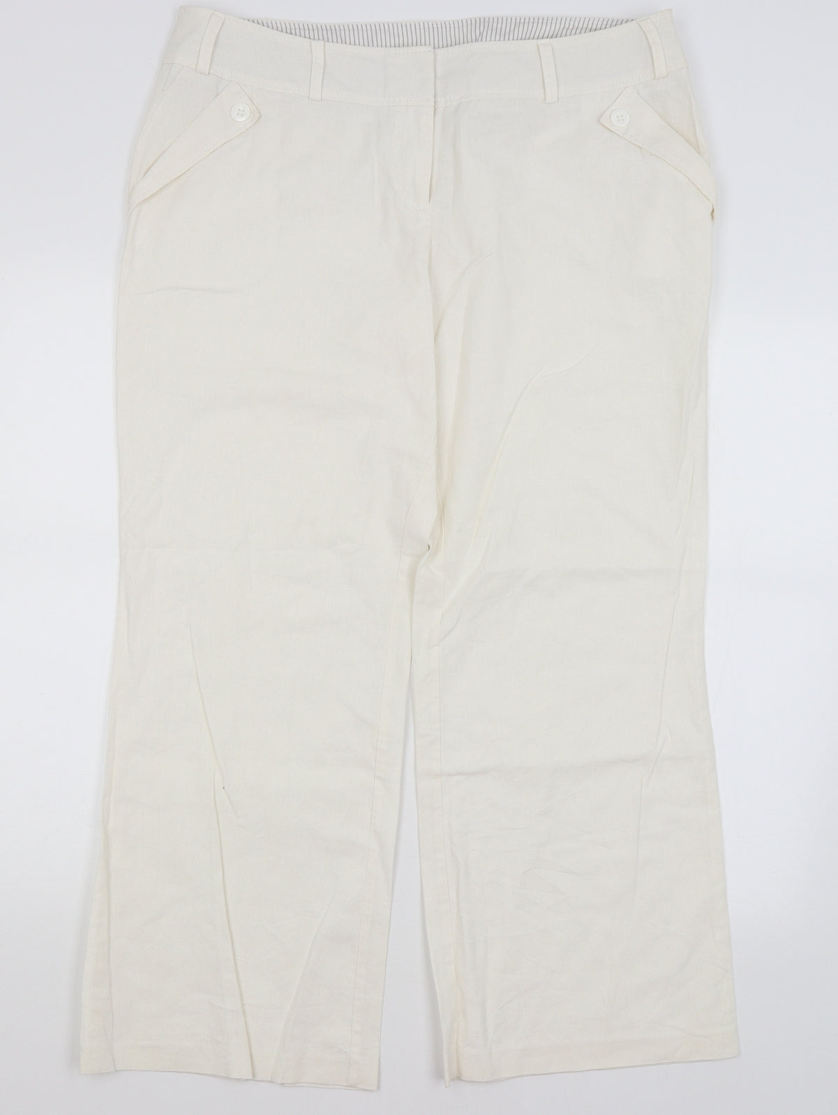 New Look Womens White   Trousers  Size 16 L28.5 in