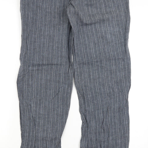 RESERVED Womens Blue Striped  Trousers  Size 6 L31 in