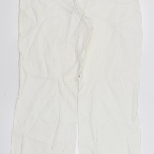 M&S Womens White   Trousers  Size 14 L31.5 in