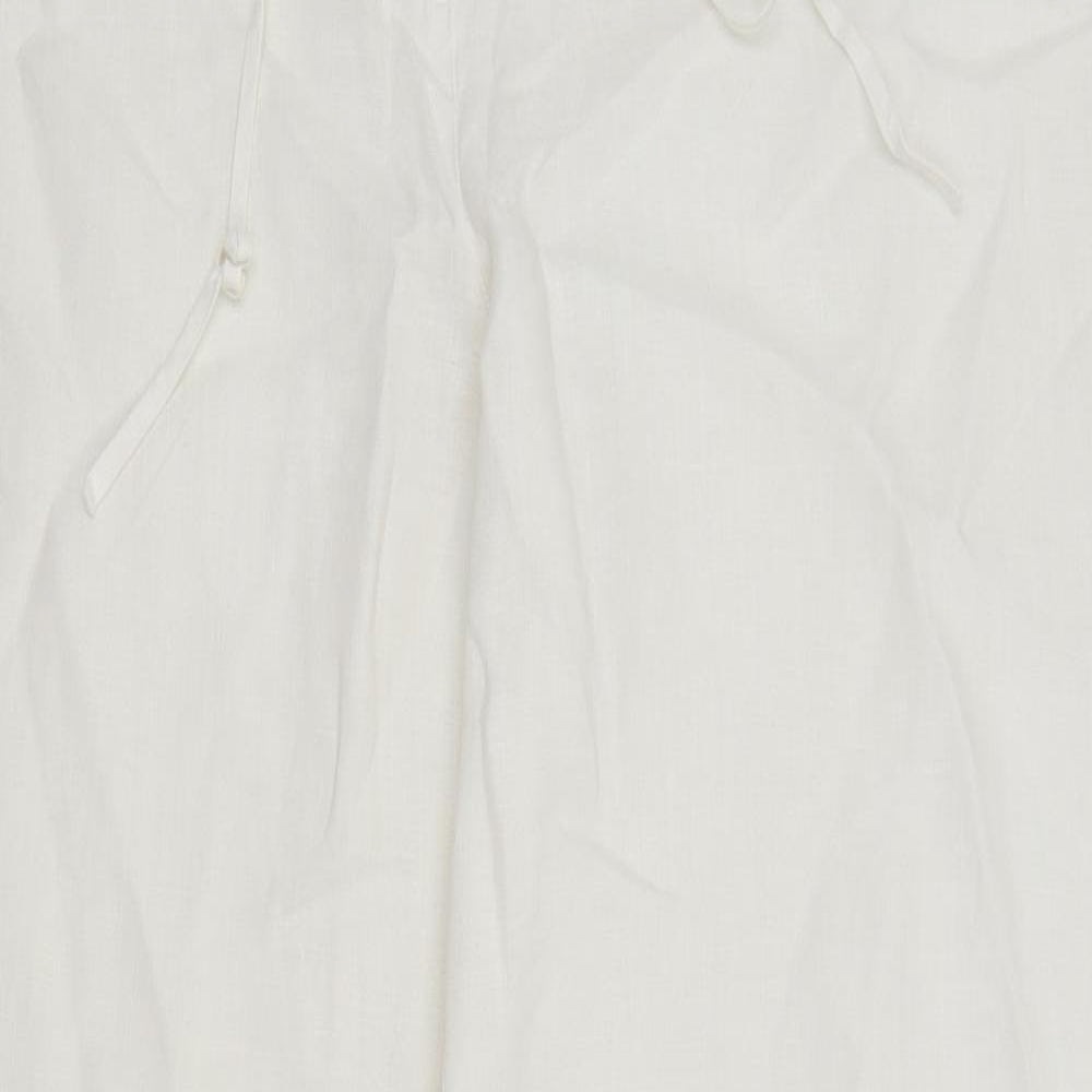 M&S Womens White   Trousers  Size 14 L31.5 in
