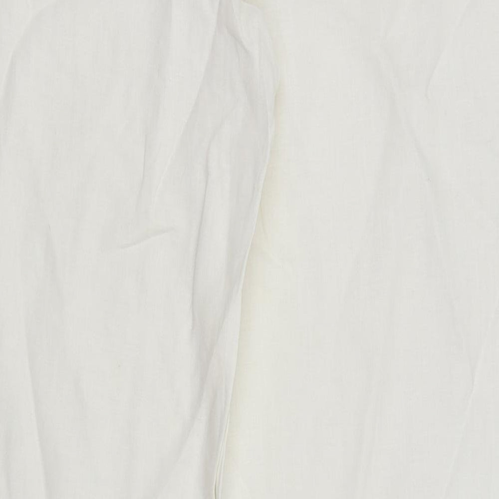 M&S Womens White   Trousers  Size 14 L31.5 in