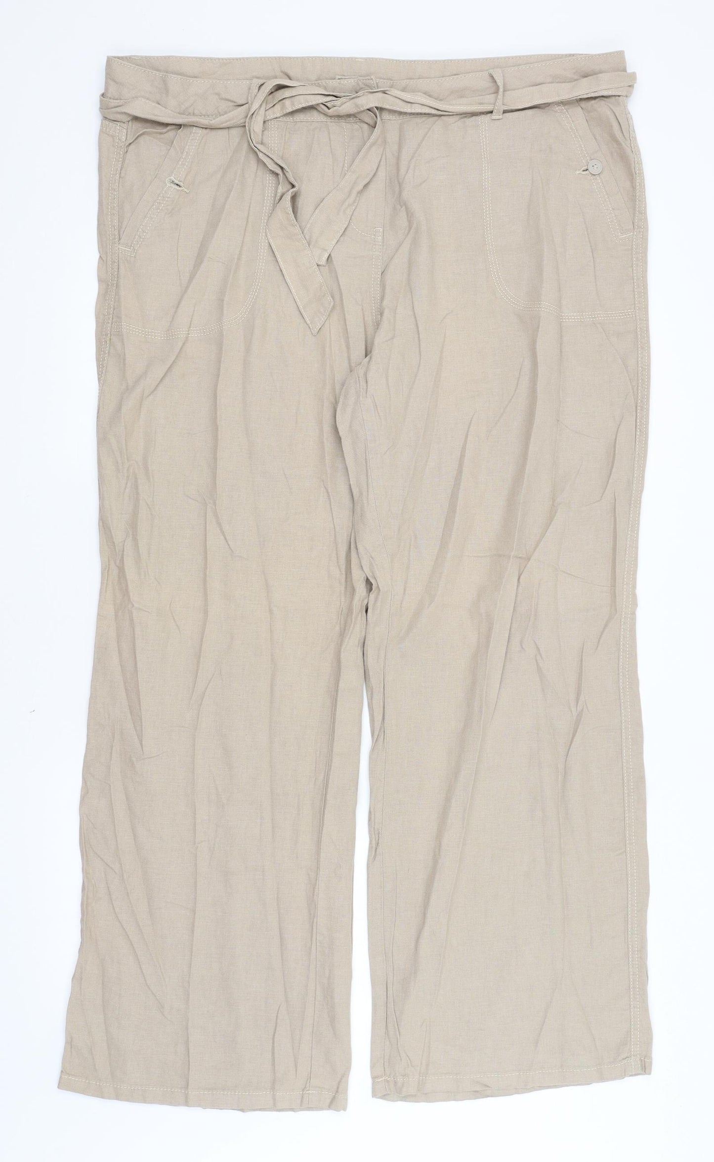 M&S Womens Brown   Trousers  Size 20 L29.5 in