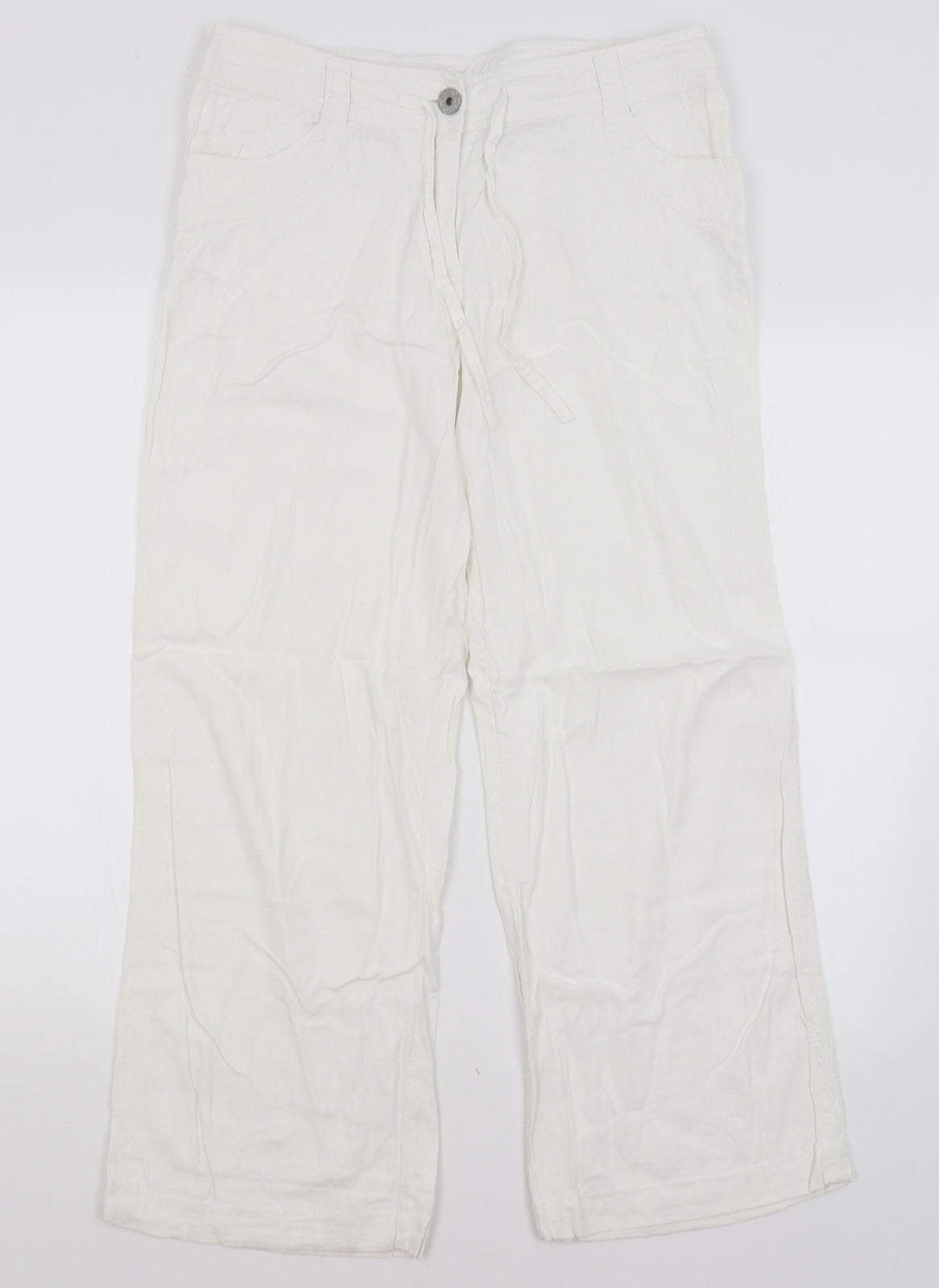 NEXT Womens White   Trousers  Size 10 L28 in