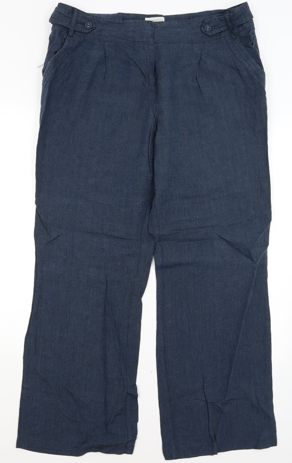 Monsoon Womens Blue   Trousers  Size 16 L29.5 in
