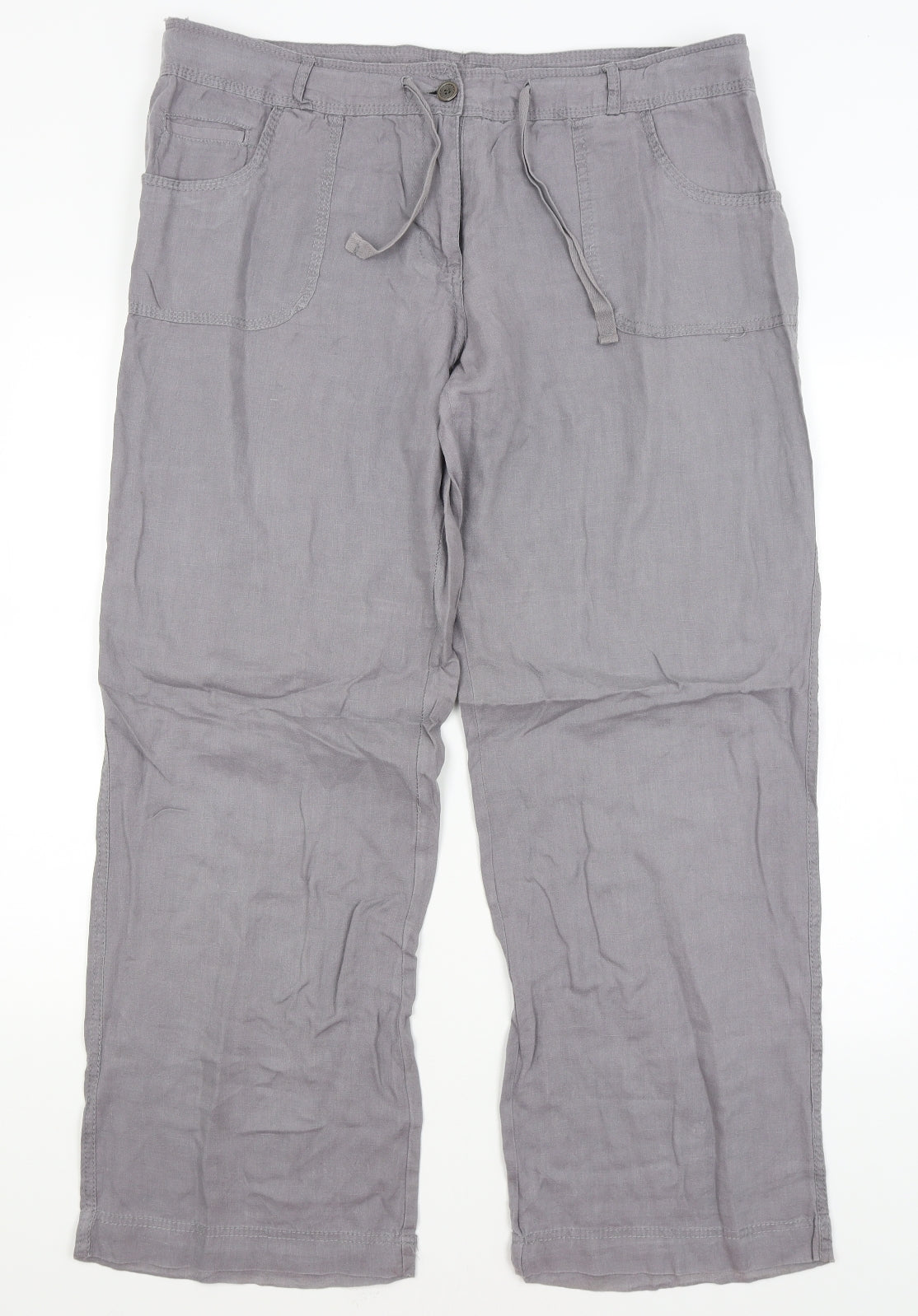 Denim Co Womens Grey   Trousers  Size 16 L30 in
