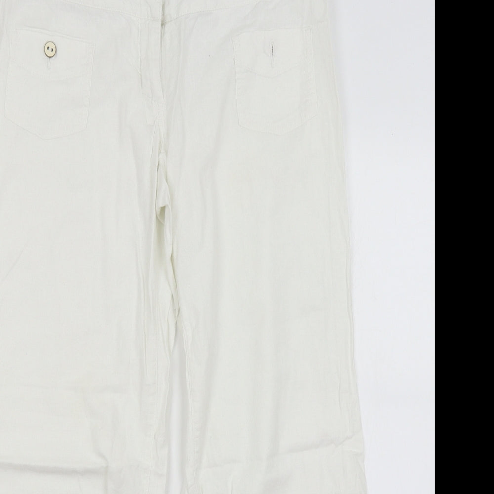 NEXT Womens White   Trousers  Size 12 L25.5 in