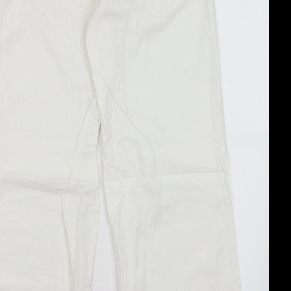 NEXT Womens White   Trousers  Size 12 L25.5 in