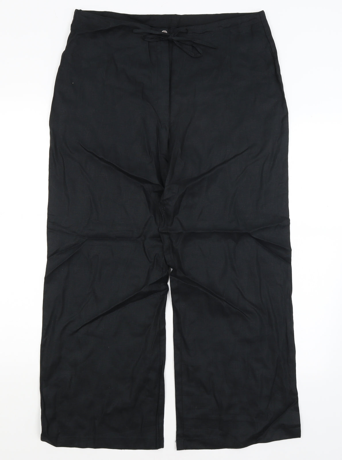 M&S Womens Black   Trousers  Size 12 L26.5 in