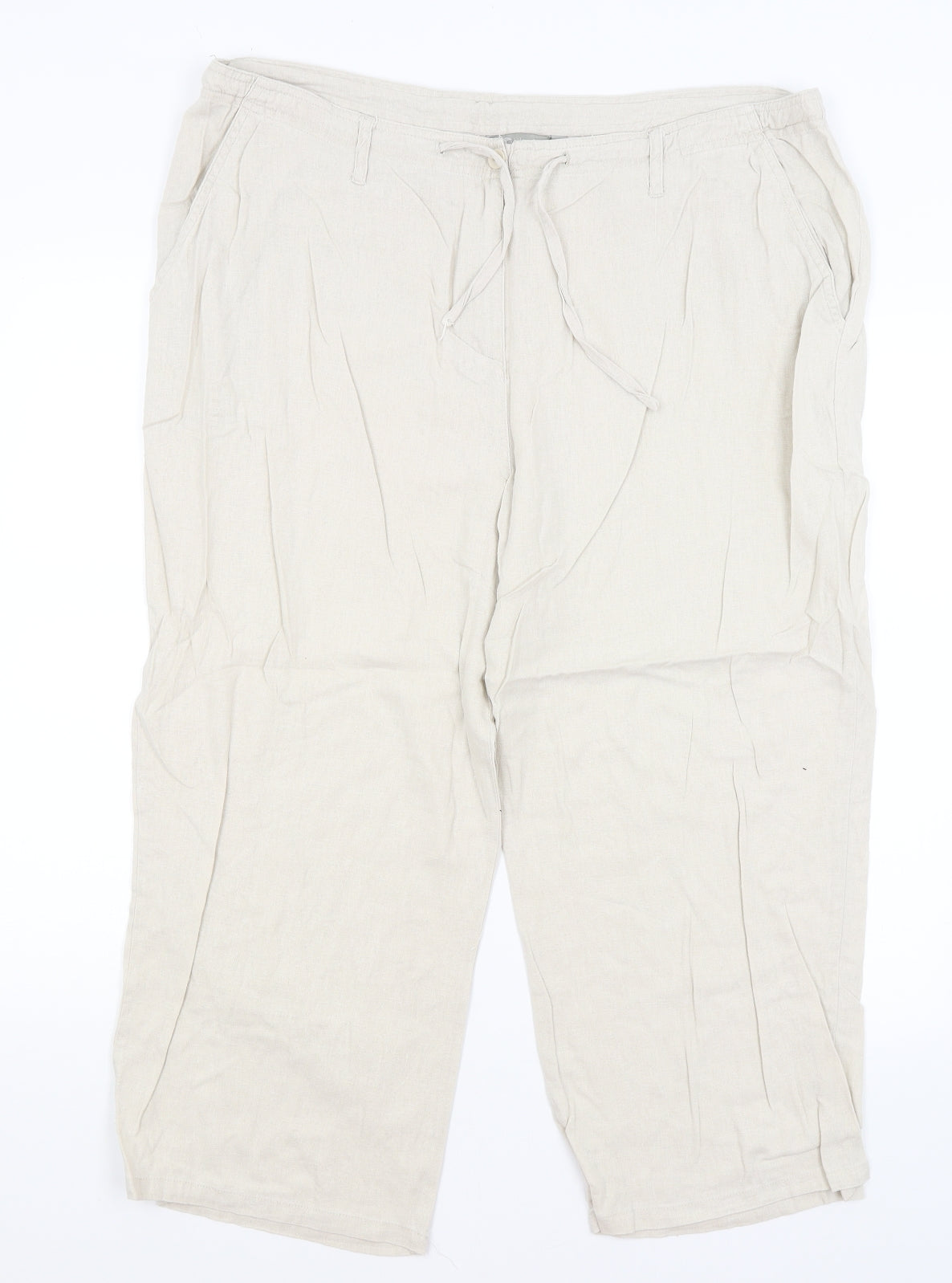 MIA Womens Beige   Cropped Trousers Size 20 L23 in