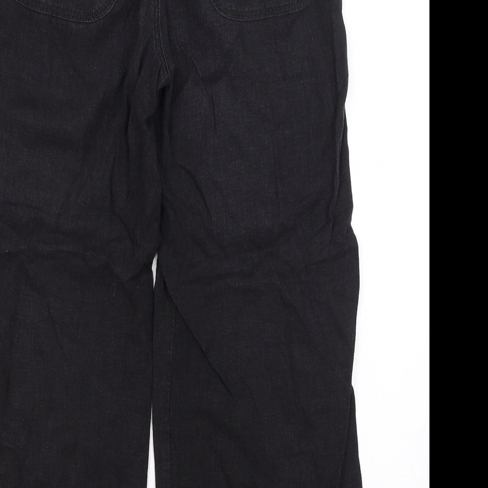 M&S Womens Black   Cropped Trousers Size 8 L23 in
