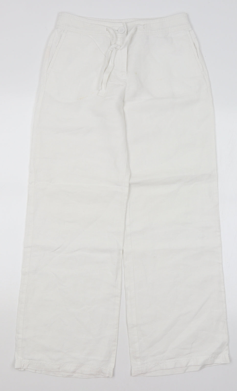 Laura Ashley Womens White   Trousers  Size 8 L29 in