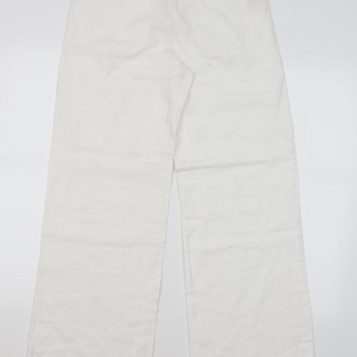 Laura Ashley Womens White   Trousers  Size 8 L29 in