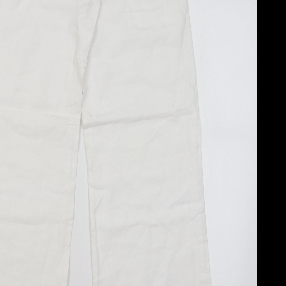 Laura Ashley Womens White   Trousers  Size 8 L29 in
