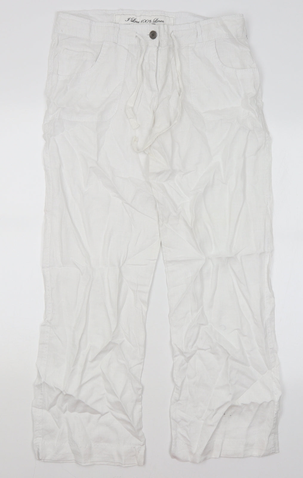 Denim Co Womens White   Trousers  Size 12 L30 in