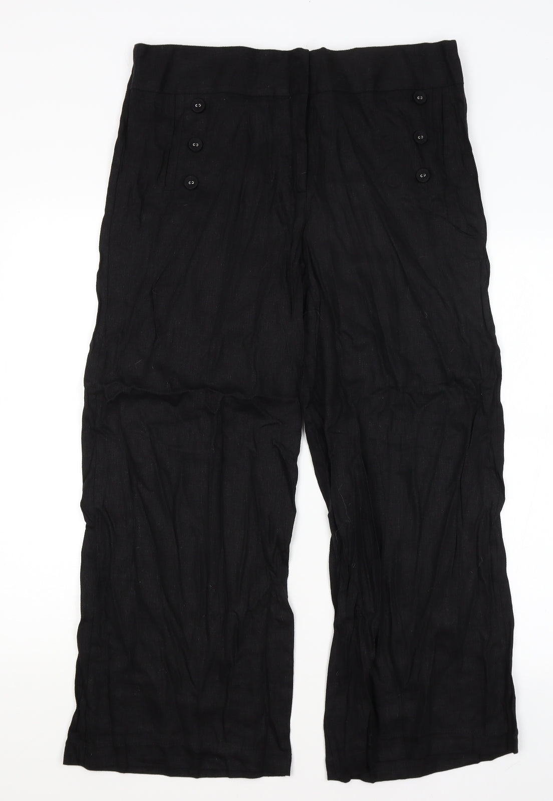 Mia Moda Womens Black   Trousers  Size 14 L26 in