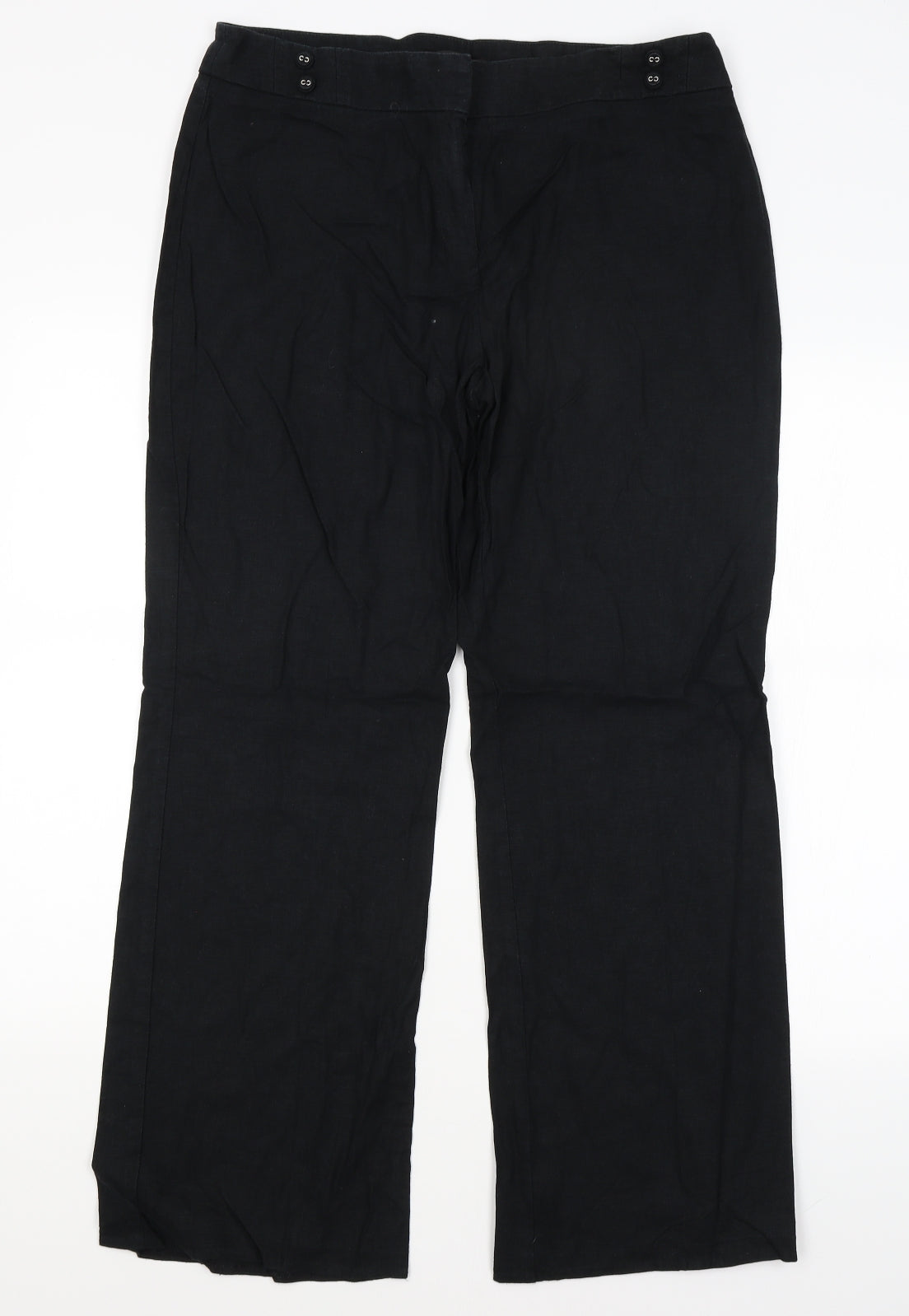 M&S Womens Black   Trousers  Size 14 L28.5 in