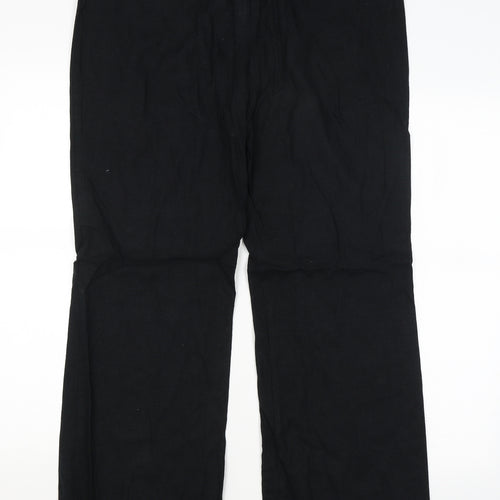M&S Womens Black   Trousers  Size 14 L28.5 in