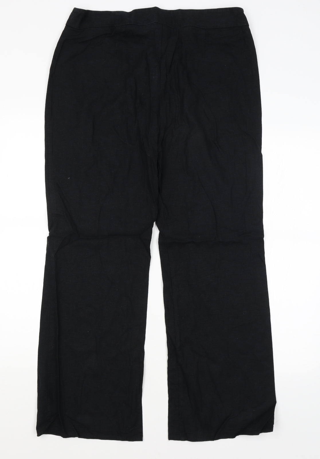 M&S Womens Black   Trousers  Size 14 L28.5 in