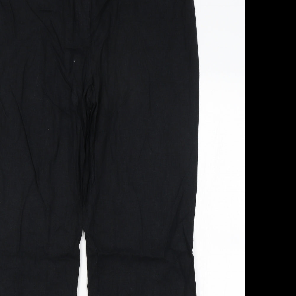 M&S Womens Black   Trousers  Size 14 L28.5 in