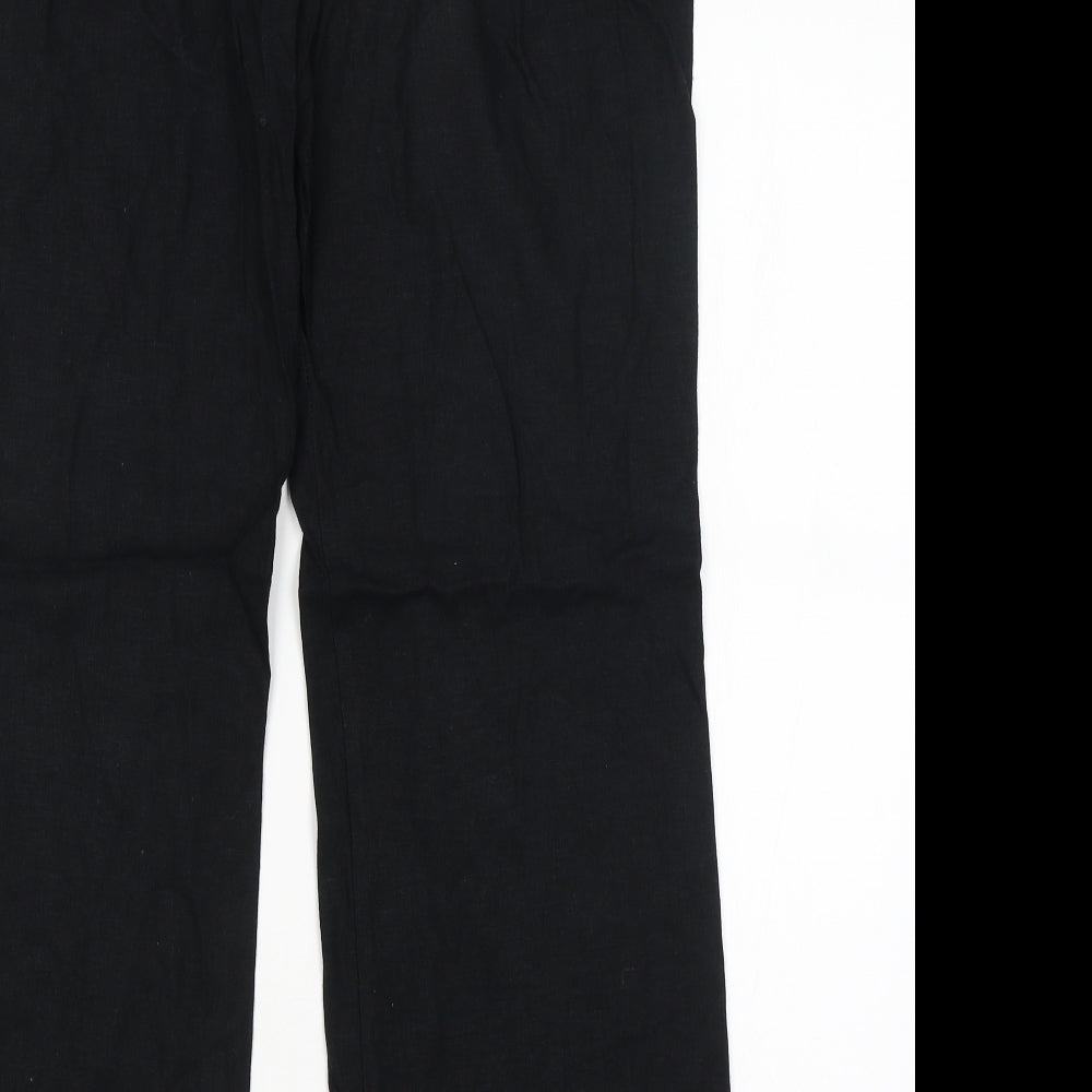 M&S Womens Black   Trousers  Size 14 L28.5 in