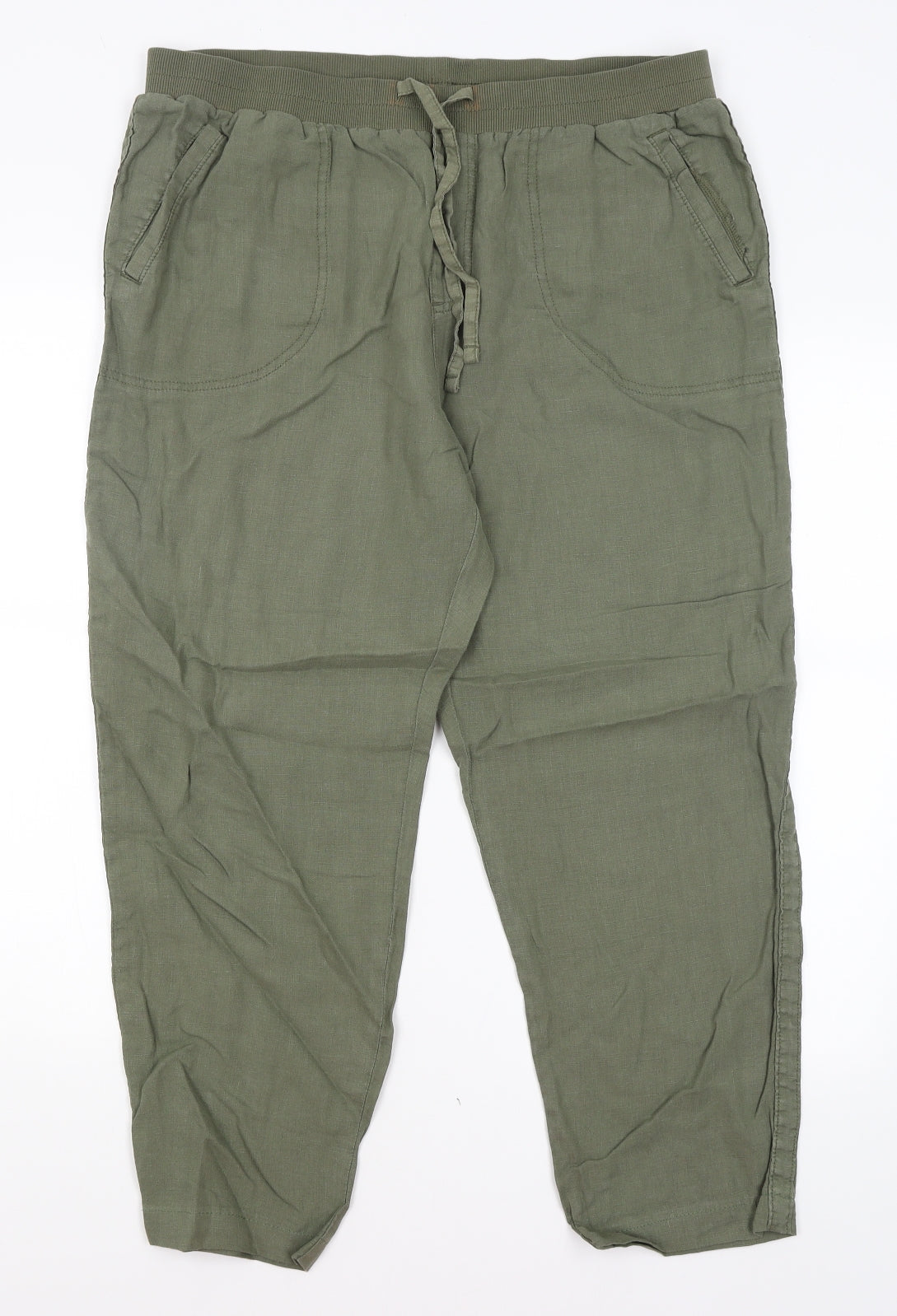 M&S Womens Green   Trousers  Size 16 L26 in