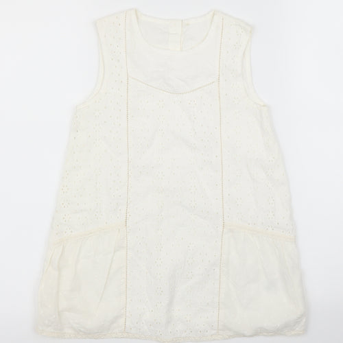 George Girls White Floral  Basic Blouse Size 7 Years