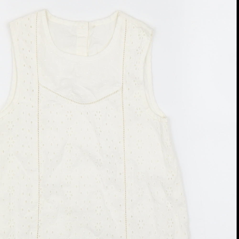 George Girls White Floral  Basic Blouse Size 7 Years