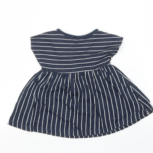 H&M Girls Blue Striped  A-Line  Size 0-3 Months
