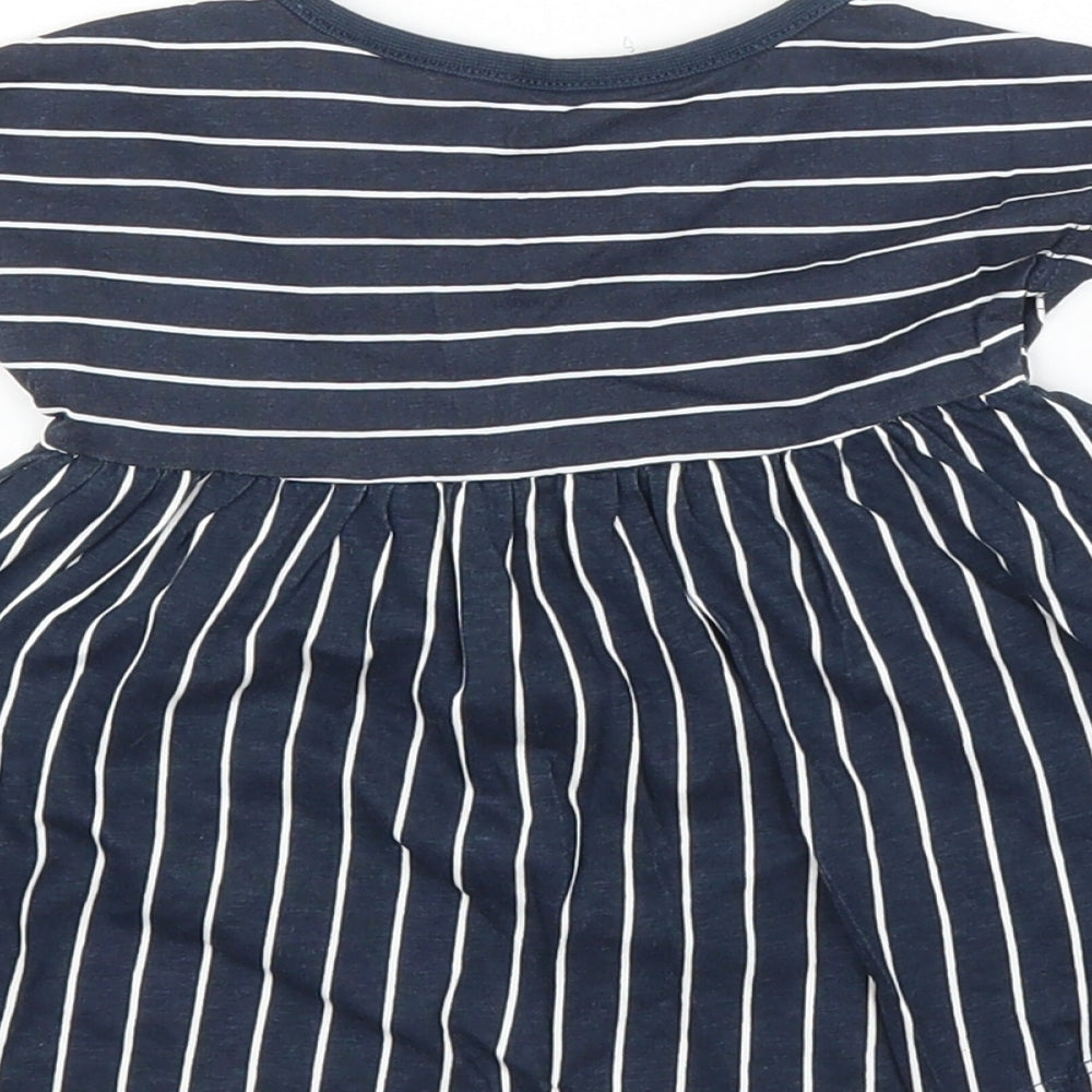 H&M Girls Blue Striped  A-Line  Size 0-3 Months