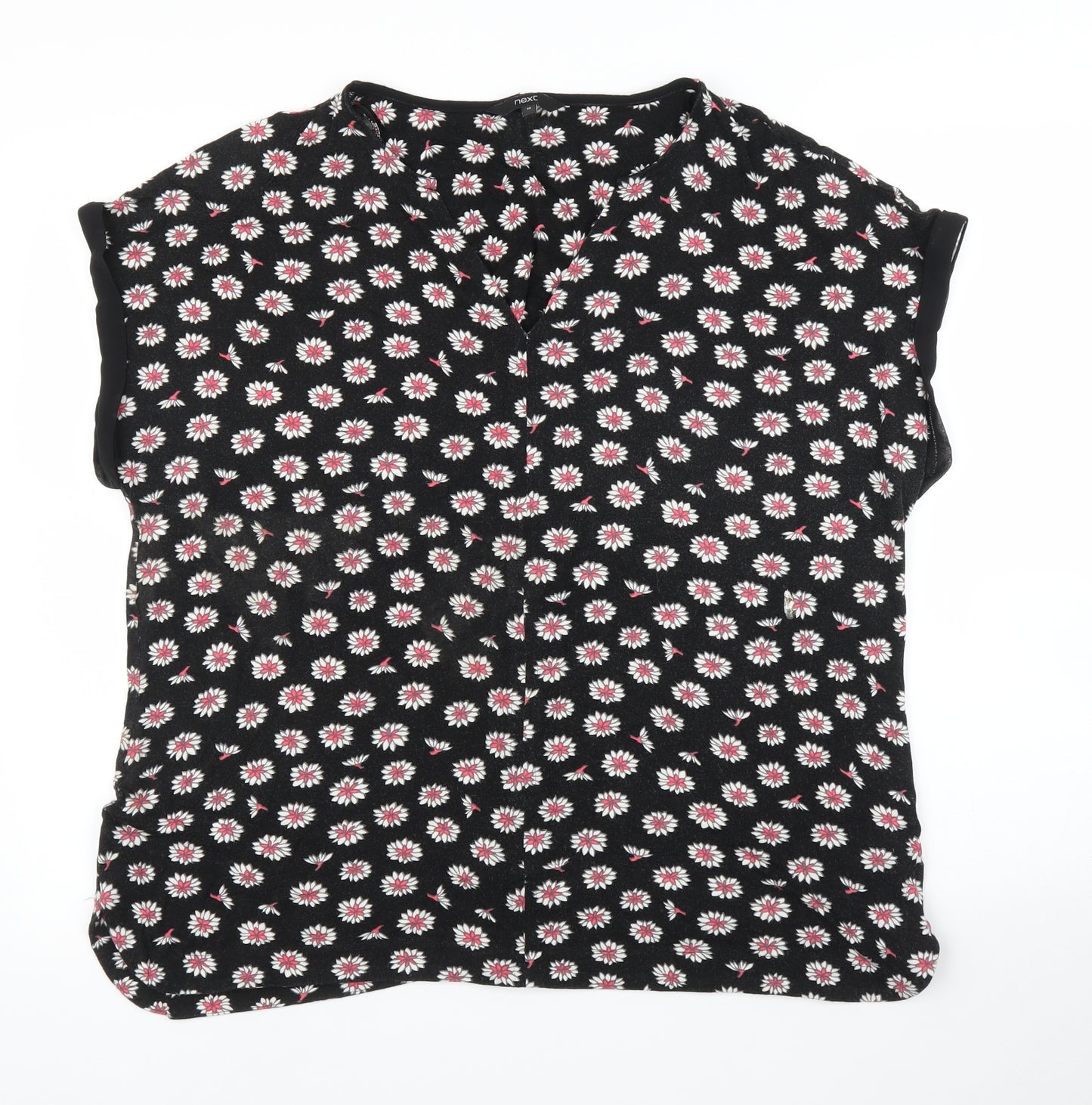 NEXT Womens Black Floral  Basic Blouse Size 18