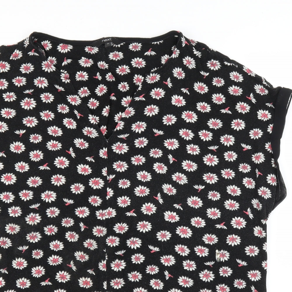 NEXT Womens Black Floral  Basic Blouse Size 18