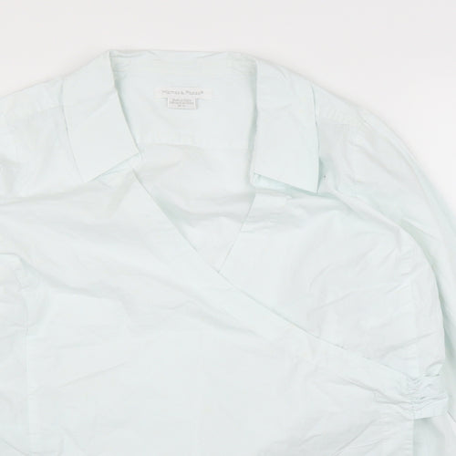 mamas & papas Womens Green   Wrap Blouse Size 12