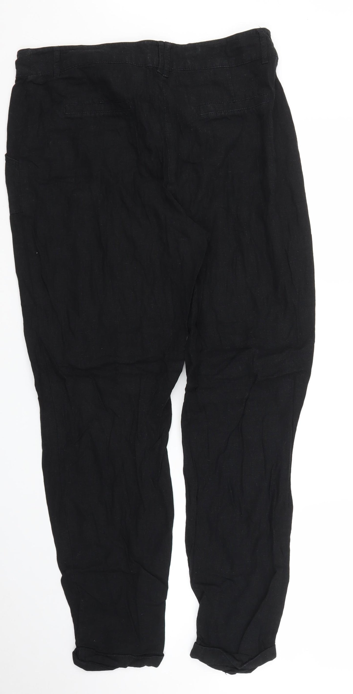 Papaya Womens Black   Trousers  Size 12 L27 in