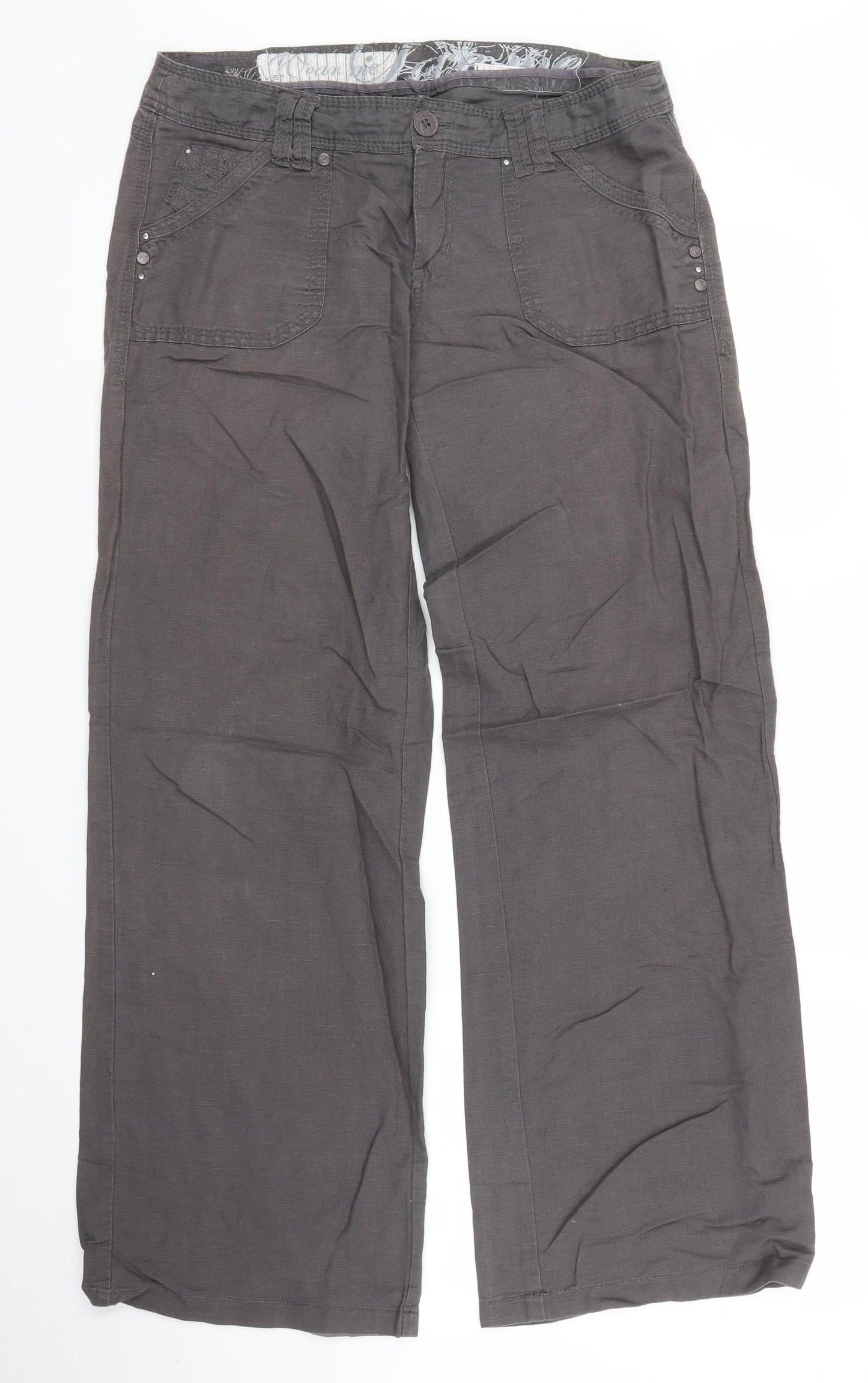 New Look Womens Grey   Trousers  Size 10 L29 in
