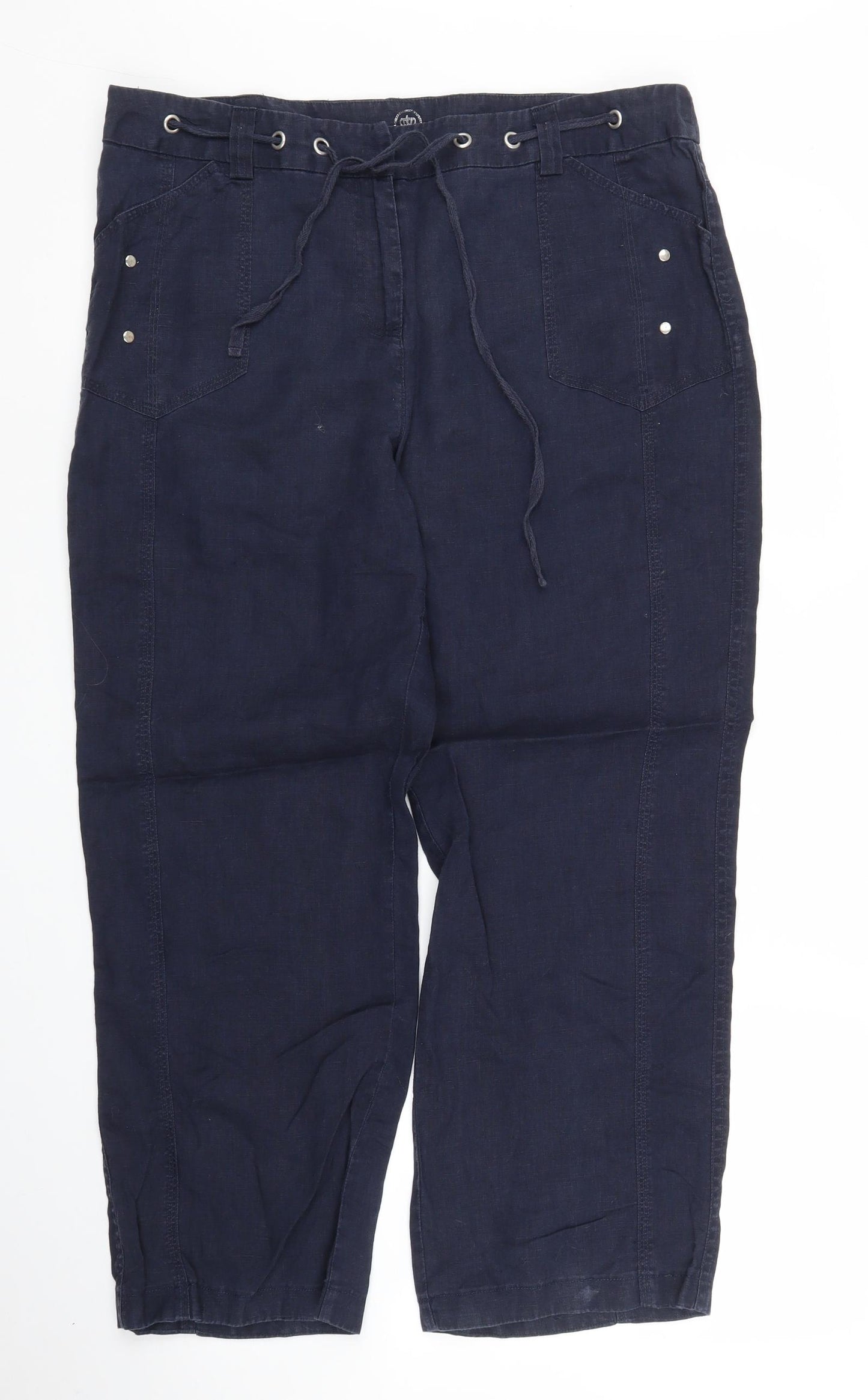 Preworn Womens Blue   Capri Trousers Size 16 L26 in