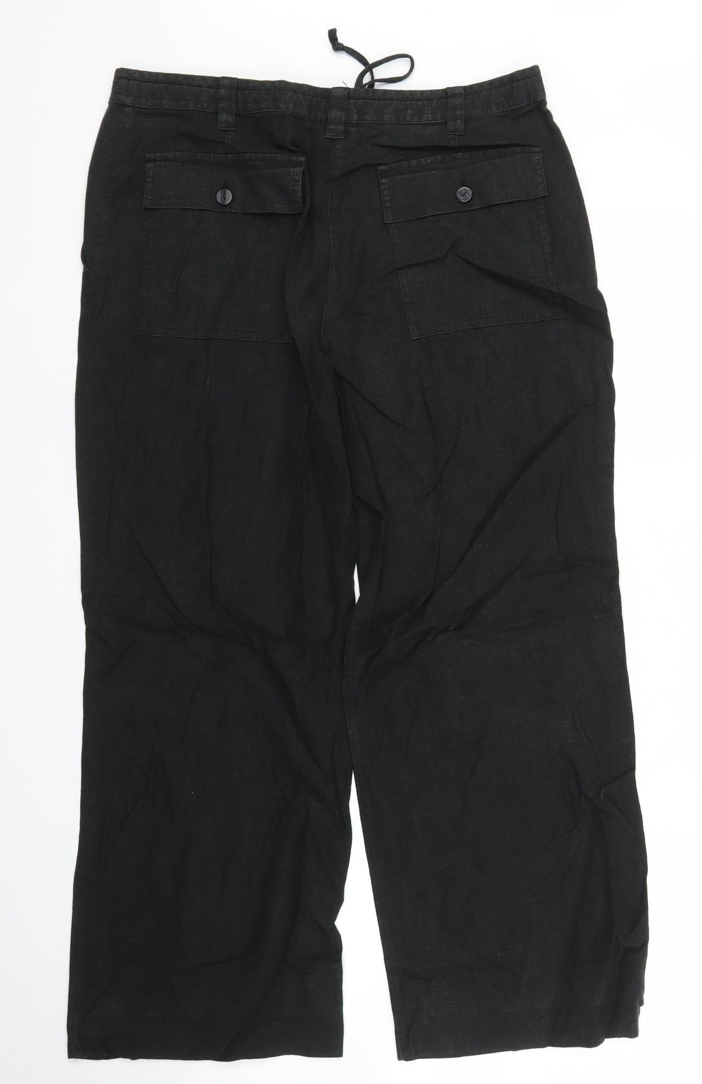 NEXT Womens Black   Capri Trousers Size 12 L25 in