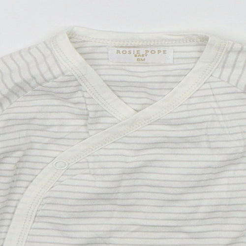 Rosie Pope Baby Beige Striped  Basic T-Shirt Size 6-9 Months