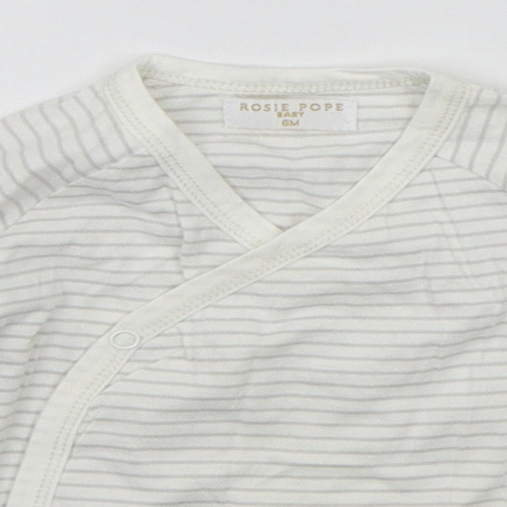 Rosie Pope Baby Beige Striped  Basic T-Shirt Size 6-9 Months