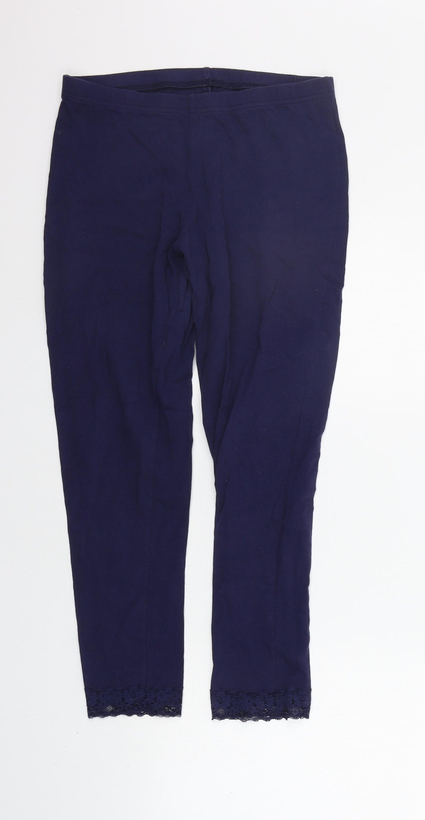 George Womens Blue Solid  Top Pyjama Pants Size 14