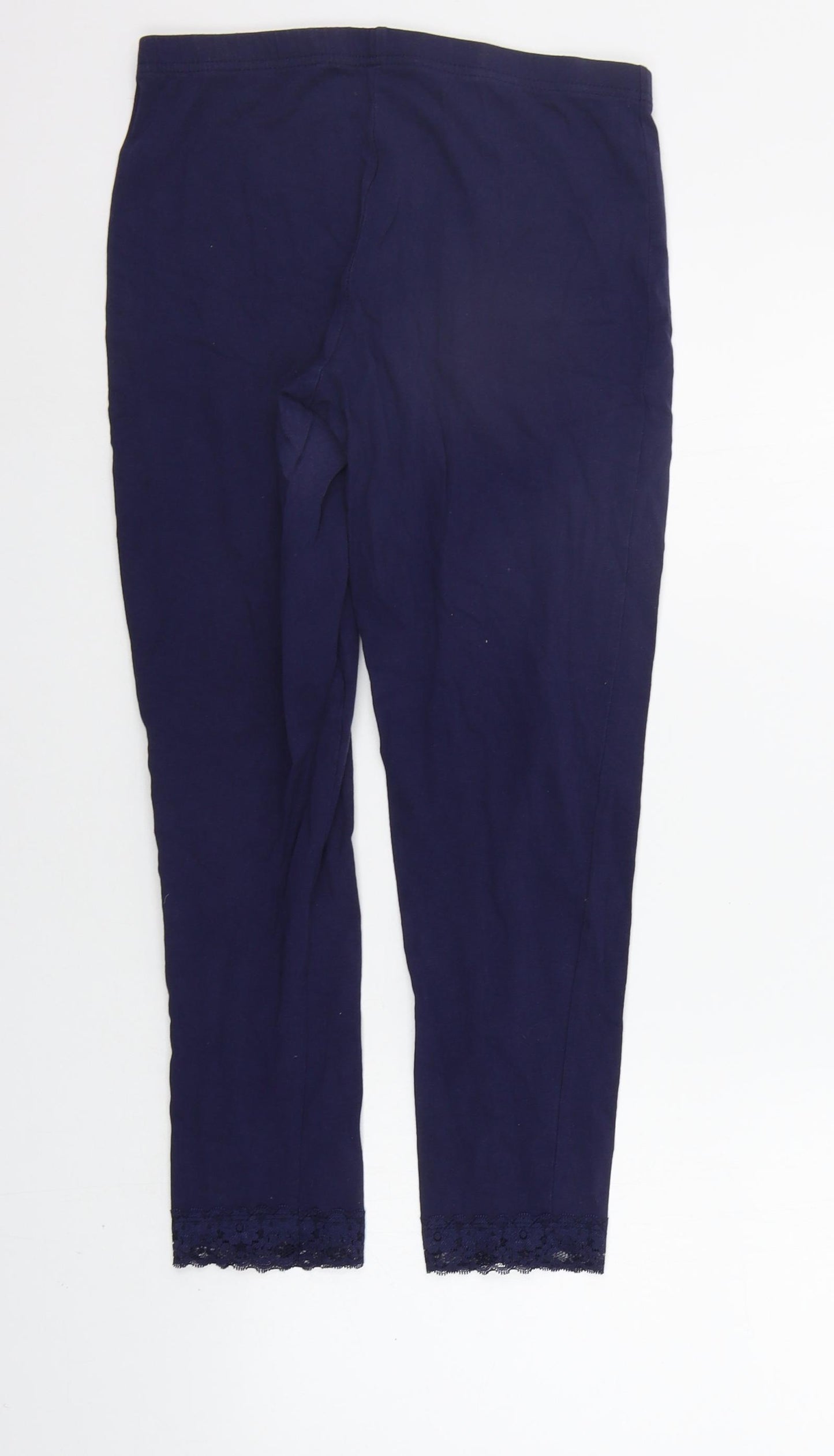 George Womens Blue Solid  Top Pyjama Pants Size 14